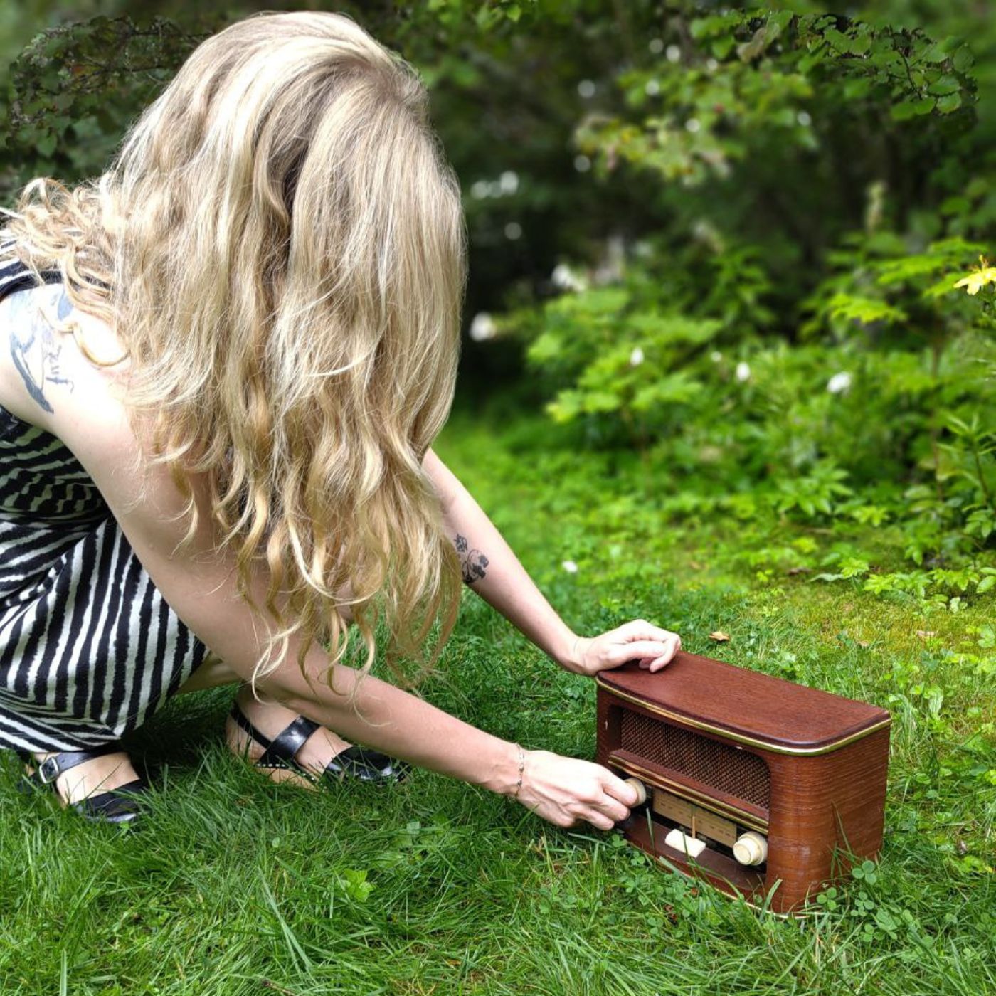 Girl listenig to radio