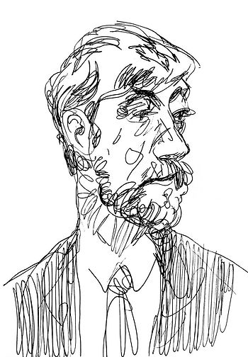 sketch portrait of Lepo Sumera by Khanzhin Ivan