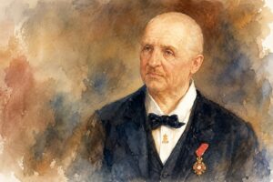 Watercolor painting portrait of the classical composer Anton Bruckner, A Romantic Visionary Tunitemusic