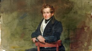 Water color portrait of the classical composer and opera writer Vincenzo Bellini- Master of Bel Canto